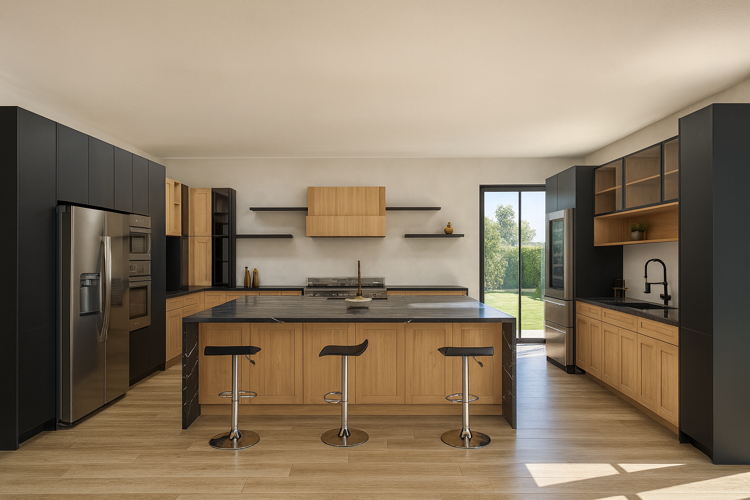 Matte Black and Natural Wood Shaker